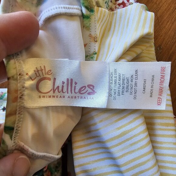 Little Chillies Swimwear Toddler Girls 2T One-piece Swimsuit Rashguard... - Picture 5 of 6